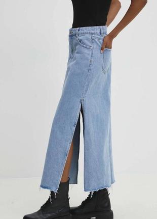 Джинсовая юбка макси top shop2 фото
