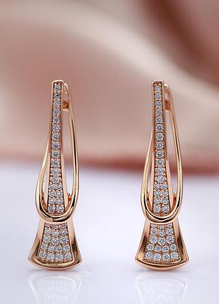 Серебряные серьги с позолотой 585 проба