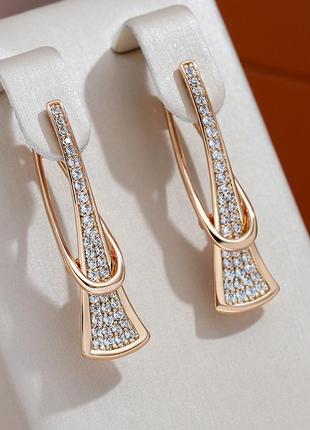 Серебряные серьги с позолотой 585 проба