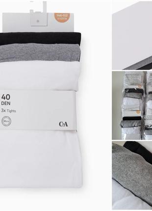 C&a капроновые колготы 40ден. набор 3 разных