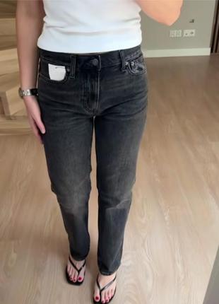Джинси zara collection straight-leg mid-rise6 фото