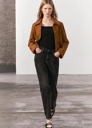 Джинси zara collection straight-leg mid-rise