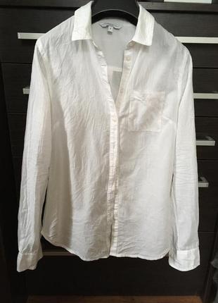Легкая белая приталенная  блузка рубашка из батиста от new look3 фото