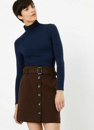 Щільна спідниця з поясом шоколадного кольору marks&spencer шоколадна темно-коричнева з ременем пояс