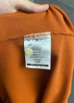 Оранжевая футболка поло от бренда lyle&scott6 фото