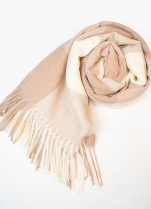 Бежевый шарф-палантин из кашемира