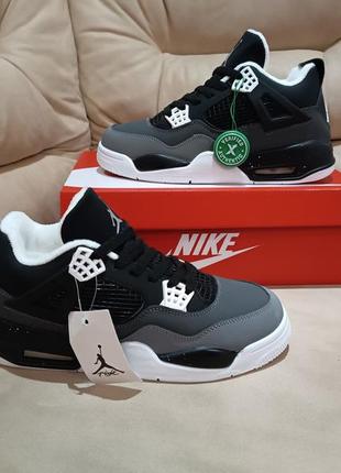 Зимние кроссовки nike air jordan retro 4 (кожа)
