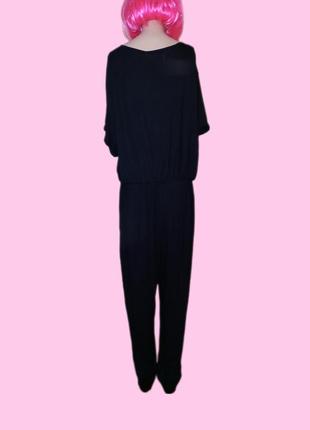 Новий комбінезон boohoo комбінезон-брюки однотонний чорний кежуал віскоза 58-60 розмір5 фото