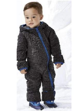 Флисовый комбинезон с капюшоном для мальчика от lupilu 62 см 68 см 74 см 80 см 3-6 мес 6-9 мес 9-12 мес