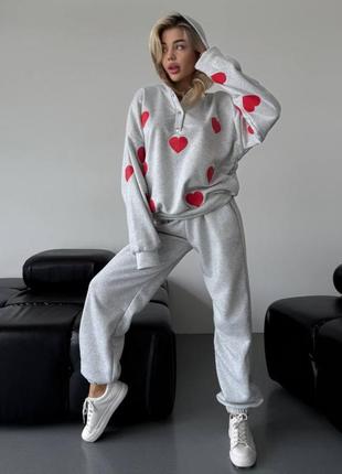 Чудовий яскравий освіжаючий костюмчик на флісі з ♥️♥️♥️спортивний теплий костюм, супер якість джогери зіп худі