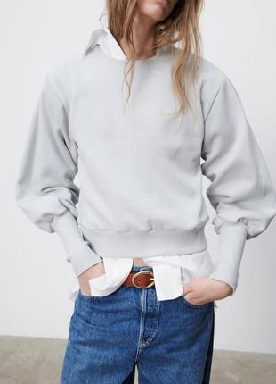 Світшот ,толстовка з об'ємними рукавами zara