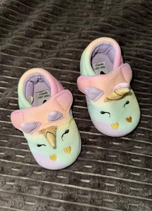 Дитячі тапочки для немовляти, тапочки на липучках, тапки єдинороги