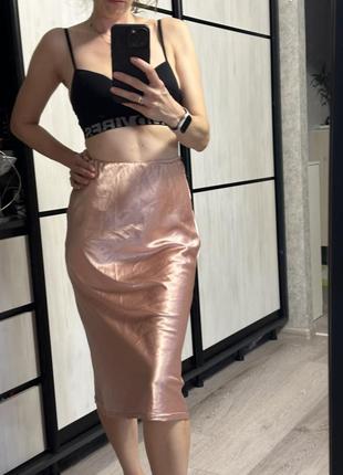 Юбка сатиновая юбка миди