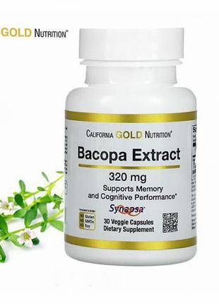 California gold nutrition екстракт бакопи 320 мг 30 рослинних капсул bacopa monnieri вітам cgn-02062