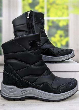 Сапоги мужские зимние эко-кожа черные paolla 3807
