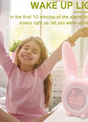 Цифровой будильник для девочек homealexa kids alarm clock розовый уценка4 фото