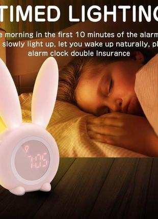 Цифровой будильник для девочек homealexa kids alarm clock розовый уценка7 фото