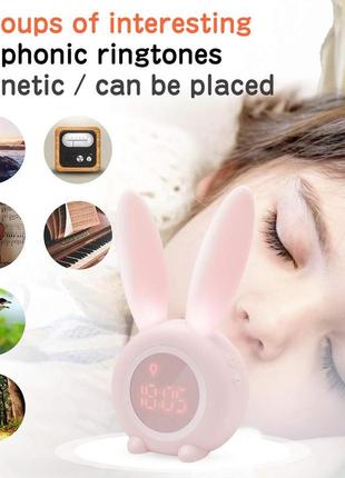 Цифровой будильник для девочек homealexa kids alarm clock розовый уценка5 фото