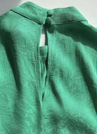 💚красива зелена блуза zara  100% віскоза , красивий натуральний переливаючий матеріал8 фото