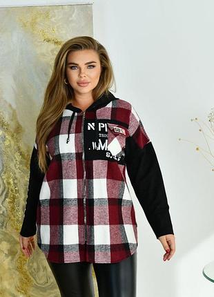 Кашемірова сорочка з капюшоном 52-58 розмірів. 1311282