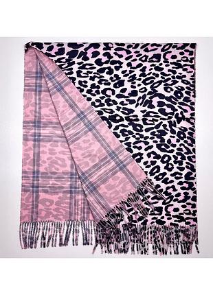 Двухсторонний леопардовый шарф палантин из натурального кашемира. турецкая зимняя шаль