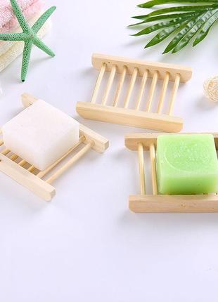 Деревянная подставка для мыла или твердого шампуня