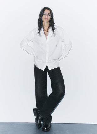 Джинси zara zw collection straight-leg mid-rise full length