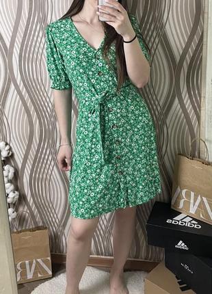 Бавовняна сукня зелена2 фото