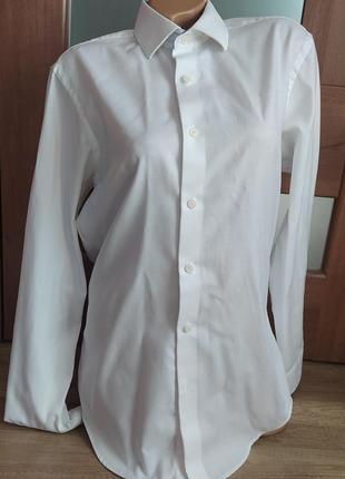 Белая хлопковая рубашка/рубашка с мужского плеча2 фото