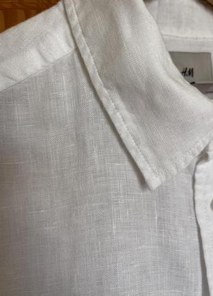Шикарная белая льняная рубашка h&amp;m s5 фото