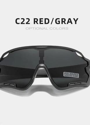 Протиударні поляризаційні сонцезахисні окуляри для велоспорту kingseven ls-911 red gray код/артикул 1842 фото