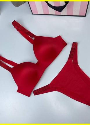 Подарочный набор нижнего белья для девушек victoria`s secret, топ + трусики1 фото