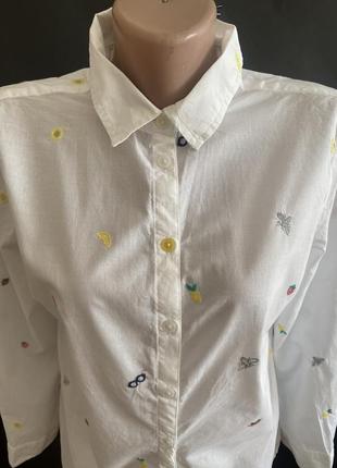 Рубашка joules белая рубашка стильная рубашка с вышивкой2 фото