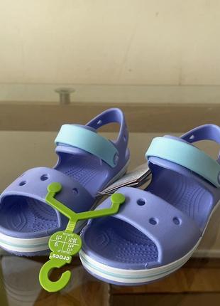 Крокс крокбенд сандалі дитячі голубі crocs crocband kids sandal moon jelly4 фото