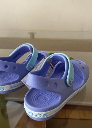 Крокс крокбенд сандалі дитячі голубі crocs crocband kids sandal moon jelly5 фото