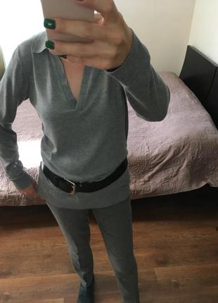 Удлиненный серый свитер next