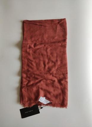Тонкий літній шарф zara 210-90 теракотовий2 фото
