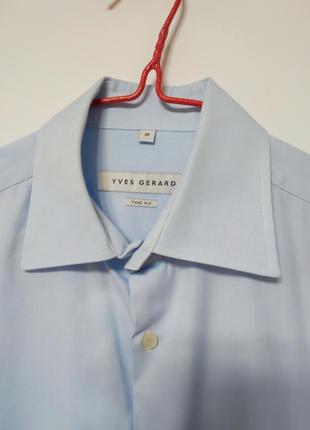 Сорочка рубашка чоловіча блакитна синя легка пряма широка класична повсякденна yves gerard man, розмір m - l2 фото