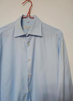Сорочка рубашка чоловіча блакитна синя легка пряма широка класична повсякденна yves gerard man, розмір m - l4 фото