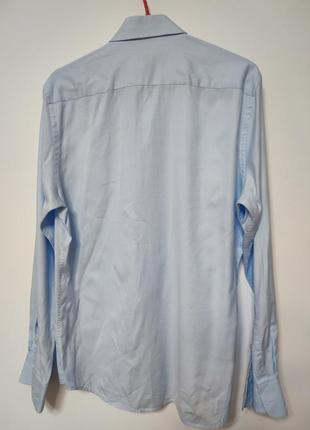 Сорочка рубашка чоловіча блакитна синя легка пряма широка класична повсякденна yves gerard man, розмір m - l5 фото