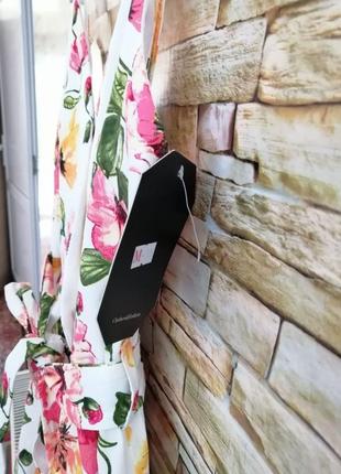 Красивое платье цветочный принт стрейч-катон с поясом вверх с эффектом запаха2 фото