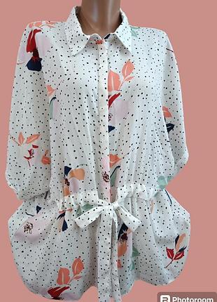 Блуза жіноча с паском.батал.