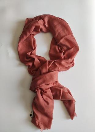 Тонкий літній шарф zara 210-90 теракотовий6 фото