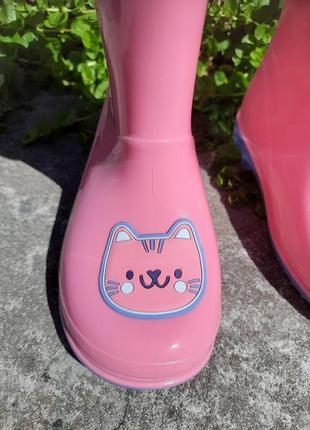 Резиновые сапожки с теплым вкладышем розовые котята 26 размер3 фото