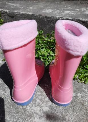 Резиновые сапожки с теплым вкладышем розовые котята 26 размер5 фото