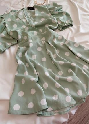 М'ятна сукня в горошок ax paris9 фото