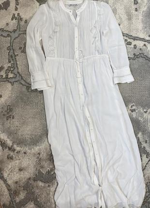 Белоснежное платье с кружевом zara s, m5 фото