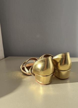 Туфли золотые для бальных танцев 5