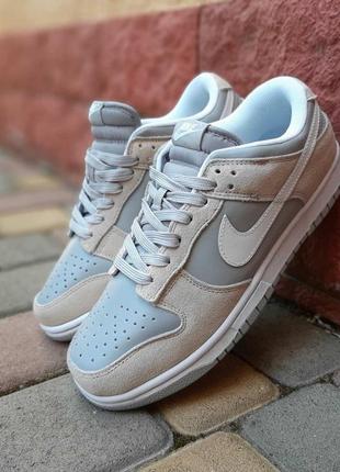 👟 кросівки     nike sb dunk low сірі з бежевим    / наложка bs👟4 фото