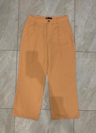 Брюки штаны zara оранжевый палаццо